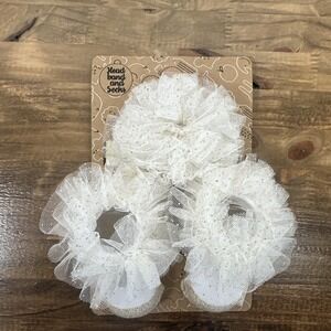 Baby Essentials Toddler Socks & Headband Set Gold Ivory 0-12M NWT